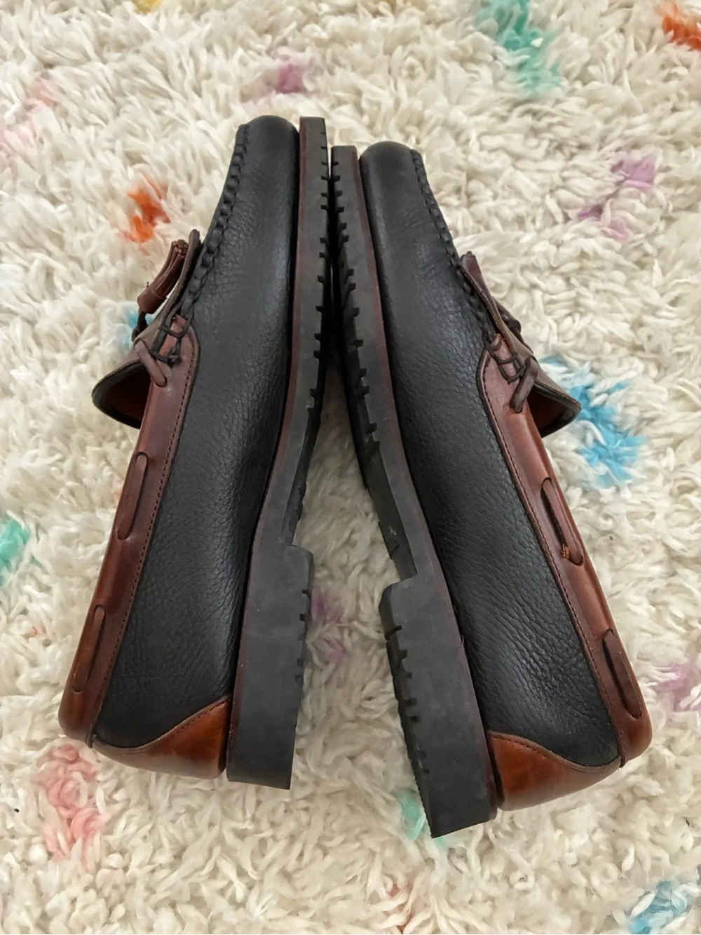 Allen Edmonds Two-Tone Brown & Dark Brown Tassel Kiltie Loafers